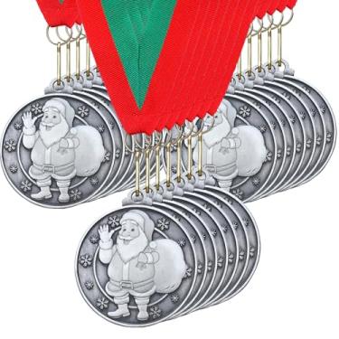 Imagem de Loetere 30 peças/60 peças medalhas de Natal prêmio a granel 5 cm ouro prata bronze árvore de Natal Papai Noel rena pão de gengibre homem casa troféu medalhas para esportes Natal festa ornamento
