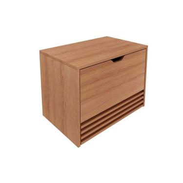 Imagem de Gabinete de Banheiro Suspenso BN3613 s/ Cuba c/ 1 Gaveta 60cm Amêndoa - Tecno Mobili