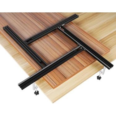 Imagem de Meticuloso Gabarito de fresa Juice Groove para tábua de corte de até 55 cm x 55 cm, gabaritos e modelos ajustáveis com grampos G, guia de roteador versátil para ranhuras perfeitas, alumínio
