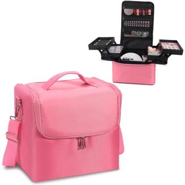 Imagem de Estojo de maquiagem para viagem Deciniee Large Rosa Impermeável