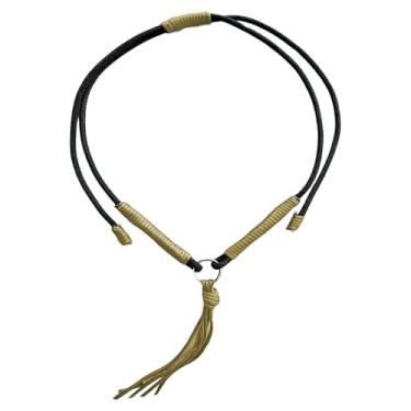 Imagem de KiBcsLic Coleiras de peito para cavalo ocidental, corda de treinamento, acessório de equitação multifuncional, ajuste ajustável, colar peitoral trançado, Cáqui