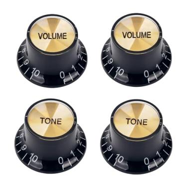 Imagem de Banworks Botões de controle de guitarra estilo anos 60, métrico, 18 estrias, 2 tons, 2 tons, botões de velocidade, topo de alumínio, 6 mm (15/162.6 cm) para guitarras elétricas Epiphone Les Paul SG 4
