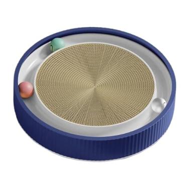 Imagem de Ｂｅｓｇａ Arranhador para gatos, almofada de arranhar para gatos, formato circular, papel ondulado, proteção para móveis com bolas de rastreamento, cama para