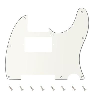 Imagem de Banworks 3 Ply Tele HS/HH Pickguard 8 furos para guitarra elétrica Pickguard placa para USA/Mexican Fender Modern Style Standard Tele Telecaster JT/HB-04 Vintage Branco