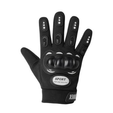 Imagem de Luva Motoqueiro Motoboy Sport Motocross Preta com Dedo - LuaTek