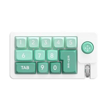 Imagem de Teclado pequeno para jogos mecânicos com fio, joystick, ajuste de luz de fundo RGB de definição macro, definição de macro de troca a quente, teclado adequado para jogos de escritório (verde)