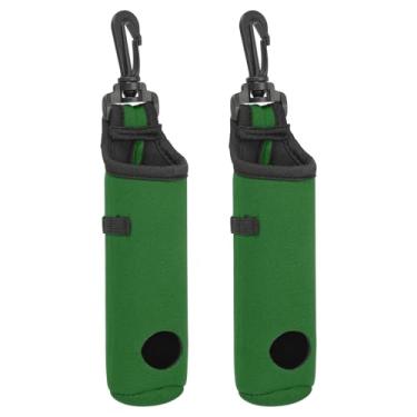 Imagem de PATIKIL Bolsa de transporte de bola de golfe, 2 peças de suporte de camiseta de golfe portátil de neoprene suporte de bola de golfe com clipe para homens e mulheres armazenamento de presentes, verde