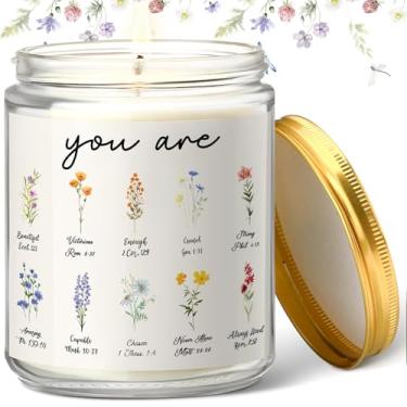 Imagem de Frienda Vela de oração cristã presente religiosa lavanda perfumada presente cristão inspirador para mulheres irmã professora colega de trabalho (Bíblia de flores silvestres)