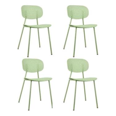 Imagem de 4 Cadeira De Jantar E Cozinha Reforçada Confortável Moderna Modelo Chicago Sem Braço (Verde Musgo)