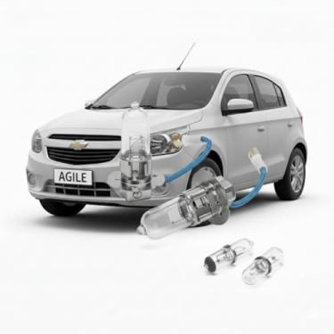 Imagem de PAR DE LÂMPADAS H3 PARA FAROL DE MILHA GM AGILE 2010 A 2016, ACOMPANHA PAR DE LÂMPADAS PINGO