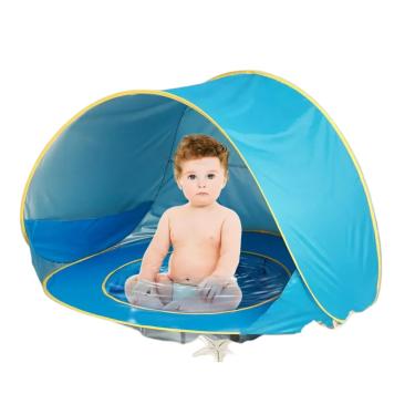 Imagem de BARRACA INFANTIL PARA PRAIA COM PISCINA INTEGRADA E PROTEÇÃO UV (Rosa)