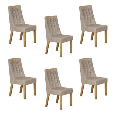 Imagem de Conjunto 6 Cadeiras para Sala de Jantar Luna Bege