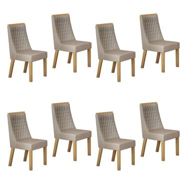 Imagem de Conjunto 8 Cadeiras para Sala de Jantar Luna Palha