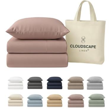 Imagem de Lençóis de solteiro 100% algodão egípcio, conjunto de cama de luxo com 3 peças, algodão egípcio de 400 fios, qualidade hoteleira, macio, sedoso, respirável e durável, bolsos profundos até 15, rosa