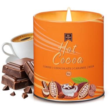 Imagem de Velas de outono de chocolate quente de 255 g para decoração de Halloween, cera de soja natural, vela de aniversário não tóxica, velas perfumadas de luxo, velas de aromaterapia de 40 horas, presentes