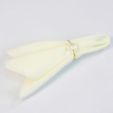 Imagem de Kit 12 Guardanapos De Tecido 35x35cm Com acabamento ultrassônico Liso Buffet Mesa Posta, Jantar, Casamento, Festa, Natal e Decoração – Guardanapo de Pano Diversas Cores (Palha)