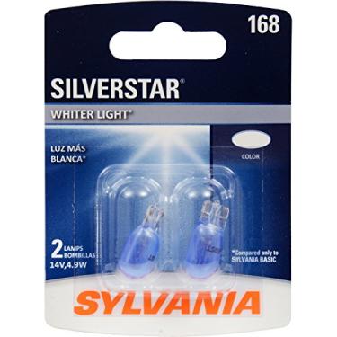 Imagem de SYLVANIA - 168 Lâmpada SilverStar Mini - Luz mais brilhante e mais branca, ideal para iluminação interna, luz de freio central de montagem alta (CHMSL) e mais (contém 2 lâmpadas)