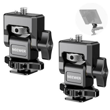 Imagem de NEEWER Suporte para monitor de câmera com sapata fria (pacote com 2), parafuso antitorção de 1/10.2 cm para monitor de campo de 12.7 cm e 17.8 cm, compatível com Atomos Ninja V, rotação de 360° e