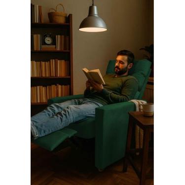 Imagem de Poltrona Reclinavel Do Papai e Mamãe Monica - Silverio Decor, Verde