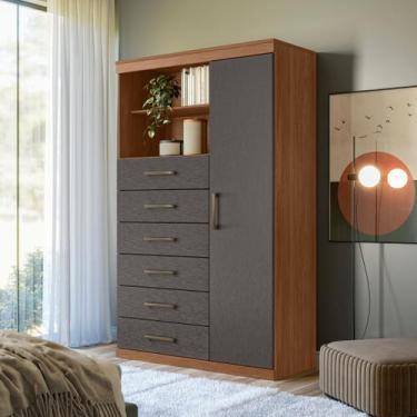 Imagem de Multi-Cômoda 1 Porta 6 Gavetas Marabá - Santos Andirá