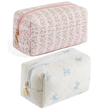 Imagem de Bolsa de maquiagem HHQQWZ Bolsa de cosméticos de viagem para mulheres 