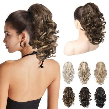 Imagem de Extensão de rabo de cavalo REECHO 12 Classic Loose Curly Wavy Brown