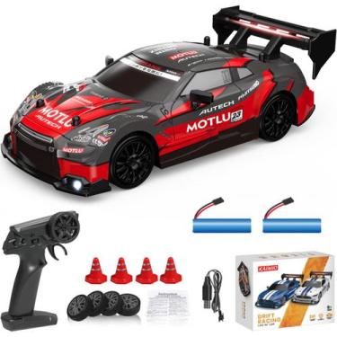 Imagem de Carro RC Drift KAIMIO 1:24 Scale 4WD 2,4 GHz 30 KM/H com LED 8601 verm
