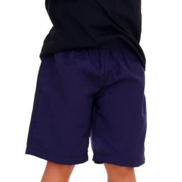 Imagem de Bermuda Infantil De Tactel Esporte Uniforme Escolar - Repelique, Azul 