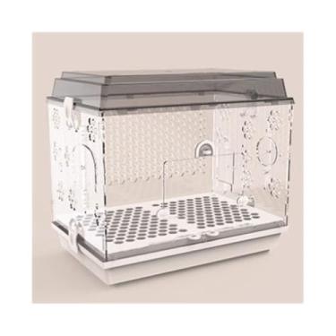 Imagem de Gaiola de pássaro gaiola de papagaio transparente de acrílico grande ornamental chassi removível fácil de limpar ninho de pássaro (cinza)