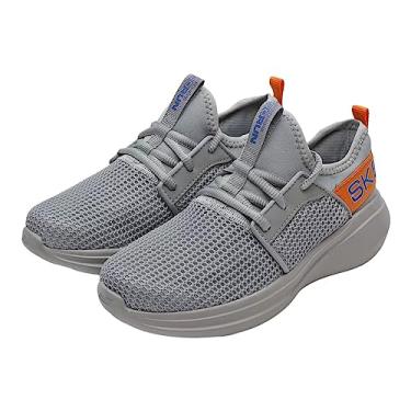 Imagem de Tênis Skechers Go Run Fast - Valor, Infantil, Cinza Escuro/Laranja, 29