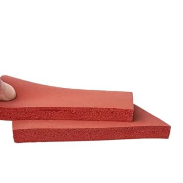 Imagem de Tapete De Espuma De Silicone Vermelho De 1 Peça - Almofada Resistente A Altas Temperaturas Para Máquina De Prensagem, Placa De Espuma De Esponja Macia, Comprimento De 100-300mm(100x100mm,1mm)