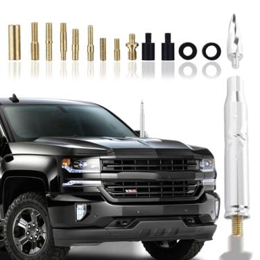 Imagem de Antena de carro com padrão espiral, aparência recém-projetada, substituição de antena Bullet adequada para Ford F150 F250 F350 RAM 1500 2501 GMC Denali Chevy Pick-up