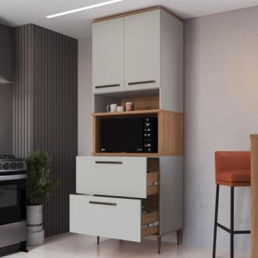 Imagem de Armário Torre Quente 2 Fornos 1 Porta 2 Gavetões Isabelle - Delmarco M