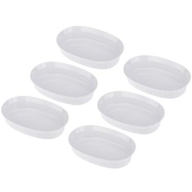 Imagem de Kit Seis Saladeiras de Melamina Oval 22 x 14 x 4,8cm WECK