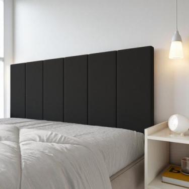 Imagem de Painel Cabeceira Lisa Box Solteiro 90cm Estofada Dobrável Fixação Pare