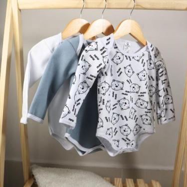 Imagem de Kit C3 Body Bebê Moletom Menino e Menina 100 Algodão - Tanran Baby, Me