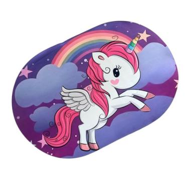 Imagem de Tapete Infantil Divertido, Antiderrapante para Banheiro – Segurança, Diversão e Conforto para as Crianças! Não é 3D. Absorção ideal para áreas molhadas (Unicórnio)