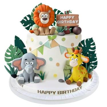 Imagem de Cake Topper Zafena Safari Animal Jungle Wild 23 unidades
