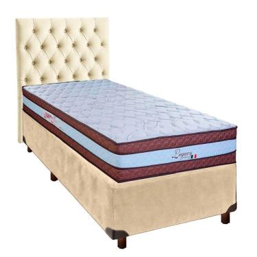 Imagem de Kit Cabeceira + Cama Box + Colchão Solteiro Molas Ensacadas Legaccy Paropas