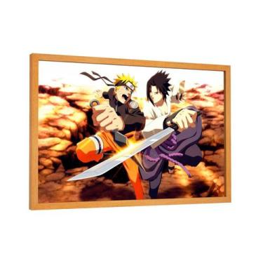 Imagem de Quadro decorativo - naruto e sasuke - Cultture, 40x60cm, MARROM CLARO