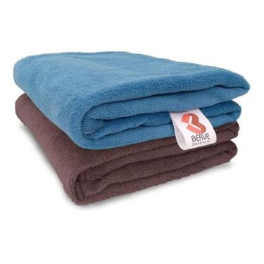 Imagem de Kit 2 Manta Cobertor Pet Cachorro Gato Soft 1,10 X 0,90m - Berve Enxov