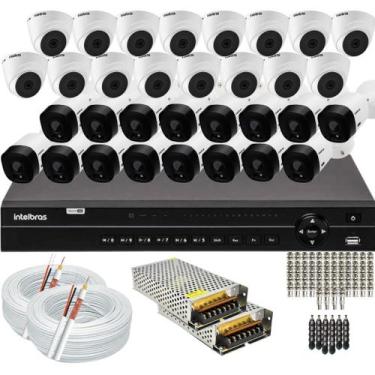 Imagem de Kit Cftv 32 Câmeras Segurança Intelbras Dvr 32 Canais MHDX 1232