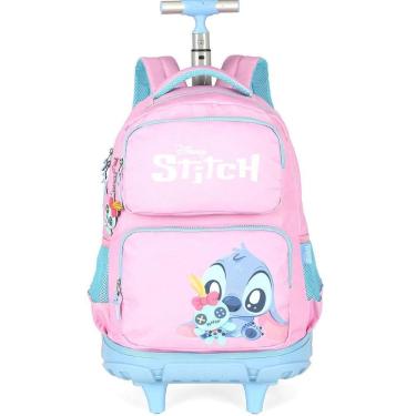 Imagem de Mochila de Rodinhas Com Alça Luxcel Stitch Baby Rosa