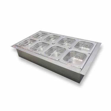 Imagem de Condimentadora Central Refrigerada Embutida 08 Cuba ZPCNR08E - Zepper