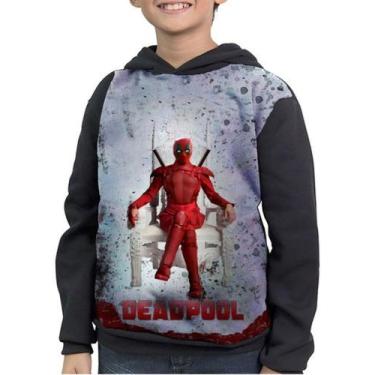 Imagem de Casaco Moletom Infantil Filme Mercenário Deadpool - smoke, Preto, 14