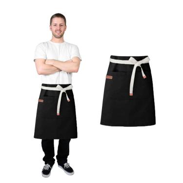 Imagem de Avental de Cintura Preto Bar Garcom Cafe Restaurante 10un