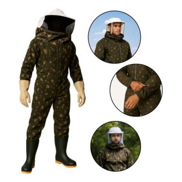 Imagem de Macacão Apicultor Camuflado Antiferroada Resistente Roupa Profissional