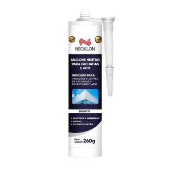 Imagem de Silicone Neoklon Branco Neutro 260g - Ótima Adesão para Vedações em AC