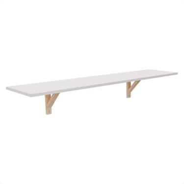 Imagem de Mesa Suspensa Dobrável em MDF para Parede – Escrivaninha Compacta e Funcional para Sala e Quarto (120 x 35)