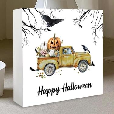 Imagem de Sinais e placas decorativas de PVC para Halloween, design de abóbora e corvo, adequado para casa, escritório, quintal e cafeteria, ideal para Halloween, Ação de Graças, Natal